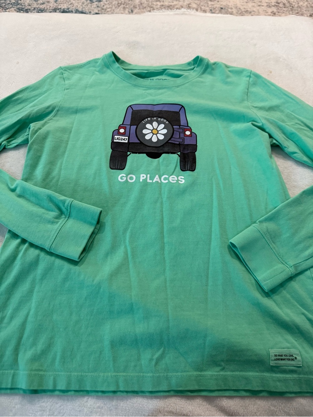 Life Is Good Mint Green Long-Sleeve Tee Go Places Medium